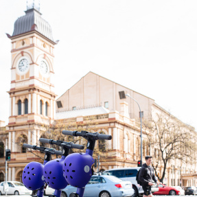 Beam Adelaide Scooters outside Norwood Town Hall