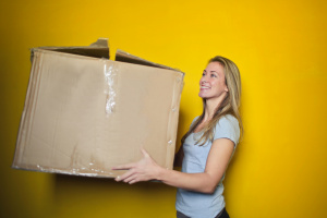 Woman holding box
